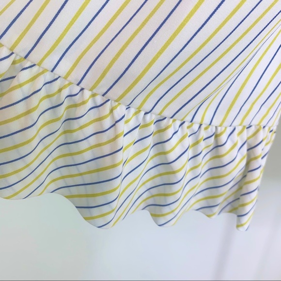 Massimo Dutti V Back Striped Bell Sleeve Top 6 NWT - Picture 10 of 13